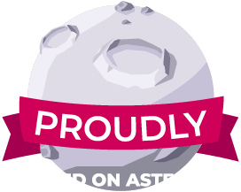 ein Uberspace Badge mit dem Text: proudly hosted on asteroids